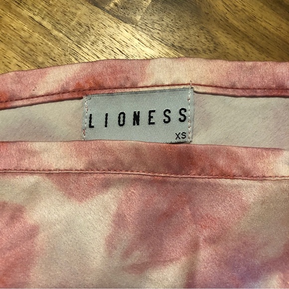Lioness Silk Tie Dye Pink & Cream Midi Skirt Size XS - Picture 4 of 8